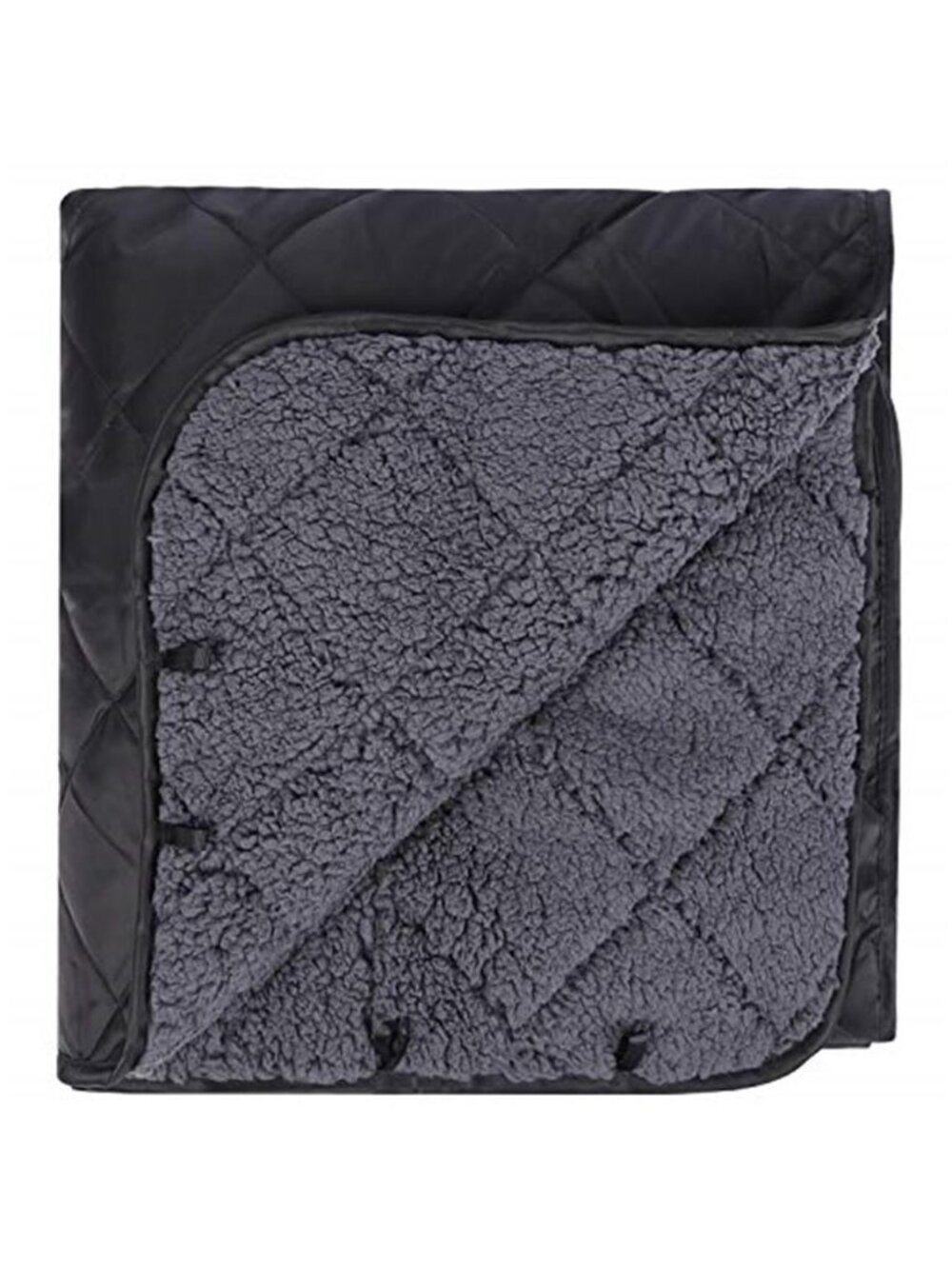 Water Resistant Outdoor Camping Blanket Sherpa Fleece Stadium Picnic 79x59 Black